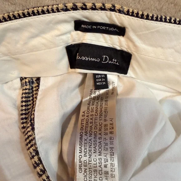 Massimo Dutti Brown Plaid Double-Breasted 100% Linen Suit - Picture 10 of 10